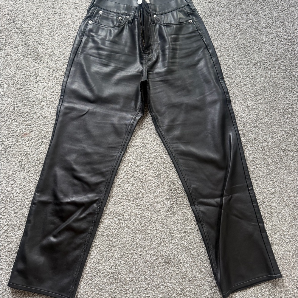 Jcrew cropped faux leather pants